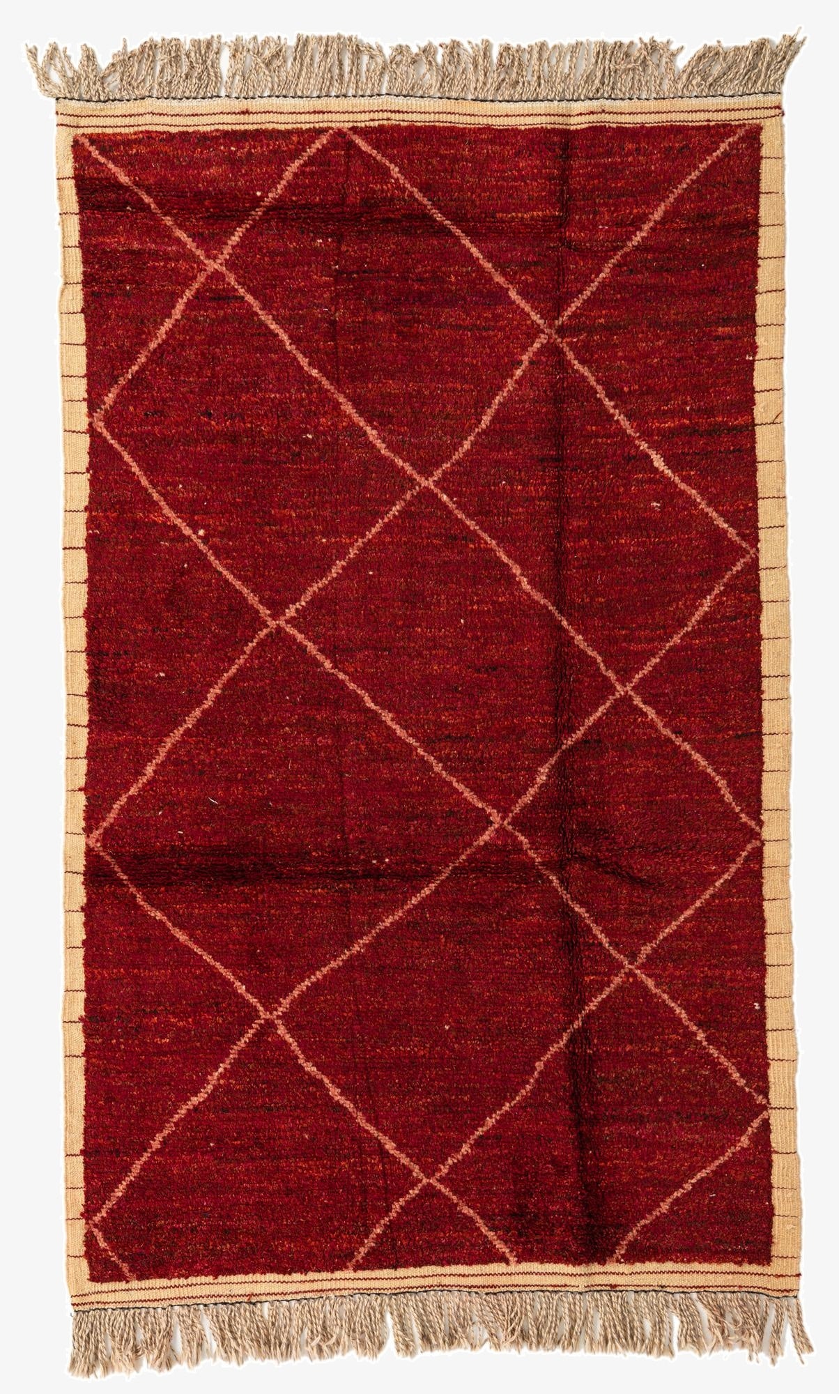  5' 1 x 8' 3  Hand Knotted Moroccan Wool Rug