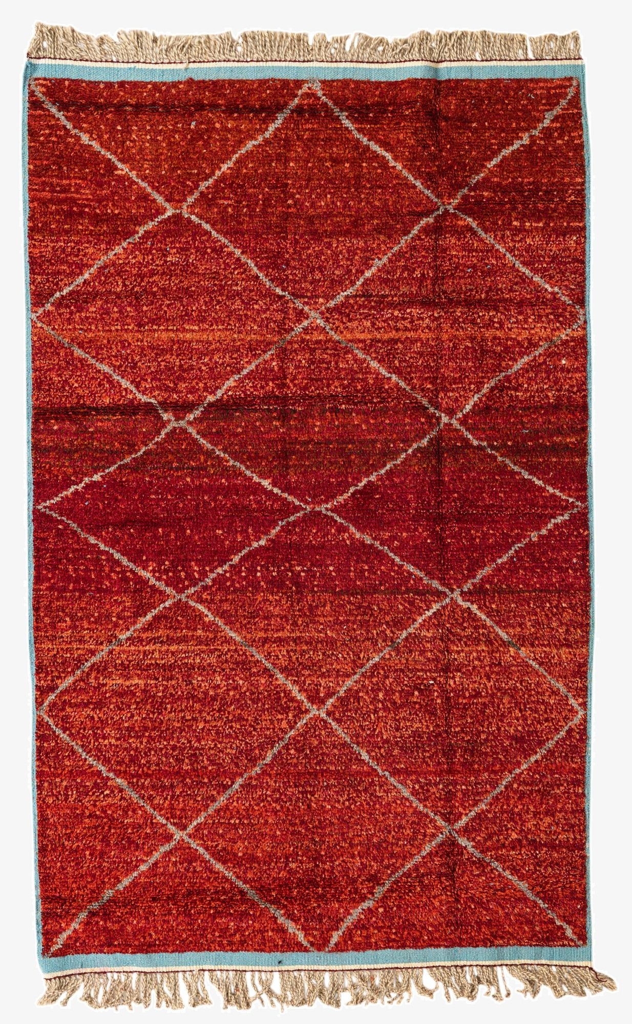  5' 1 x 8' 2  Hand Knotted Moroccan Wool Rug