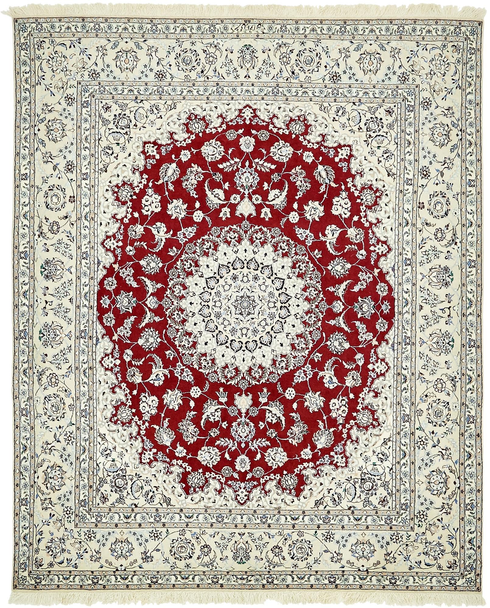 Red 5' 9 x 7' Hand Knotted Nain Persian Rug | Rugs.com