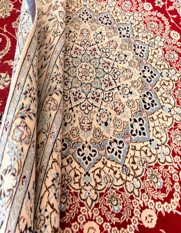 Detail image of  8' 2 x 11' 5  Hand Knotted Nain Persian Rug