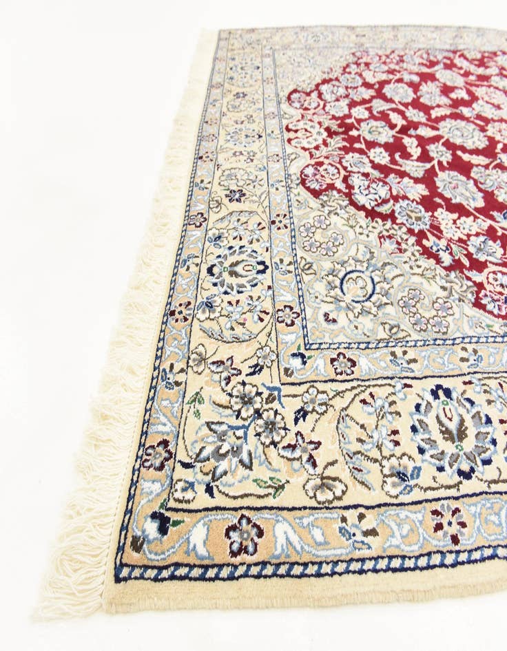 Detail image of  5' 1 x 8' 3  Hand Knotted Nain Persian Rug