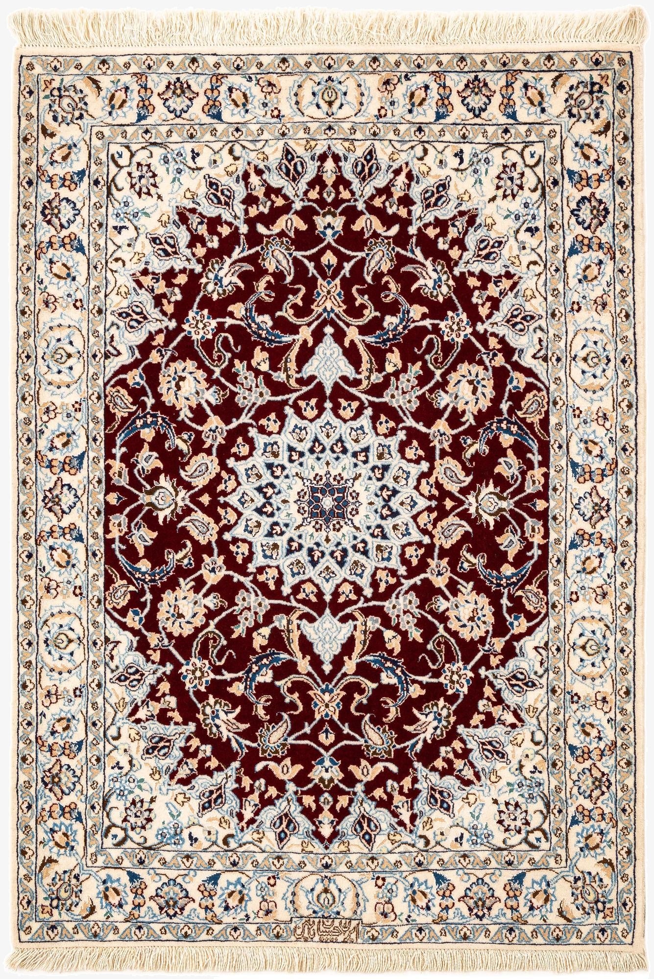  2' 8 x 3' 10  Hand Knotted Nain Rug