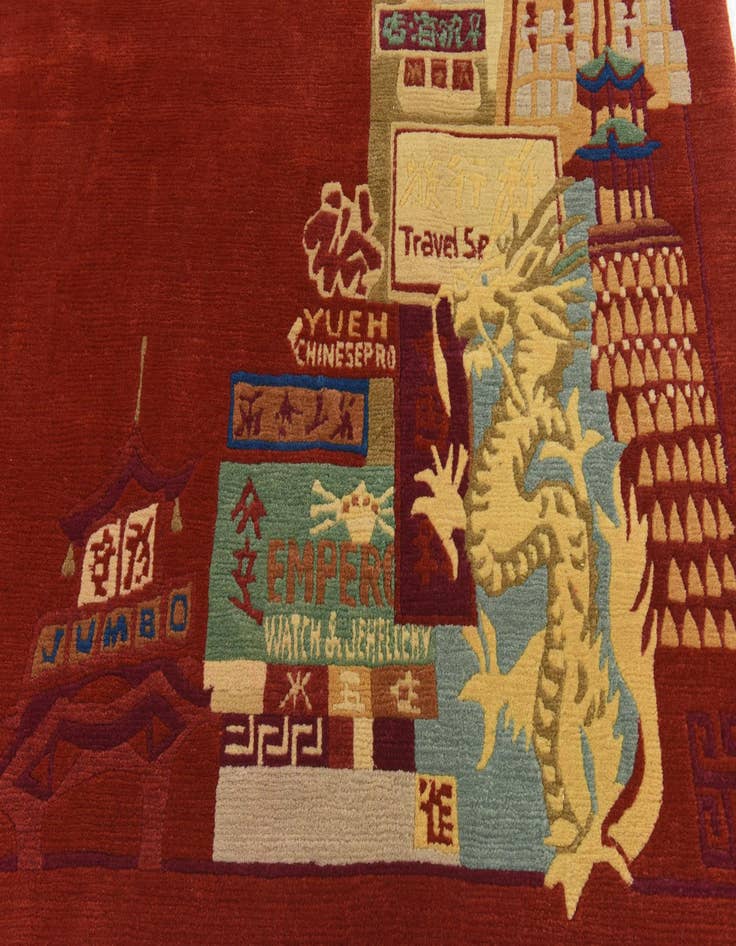 Detail image of  6' 8 x 9' 9  Hand Knotted Nepal Wool Rug