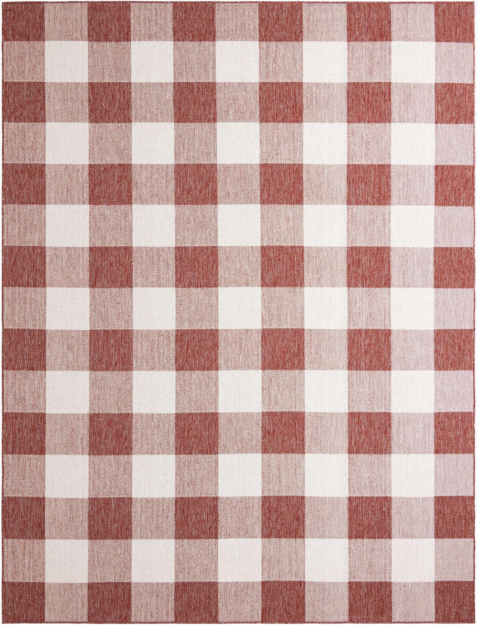  9' x 12'  Washable Checkered Indoor / Outdoor Rug