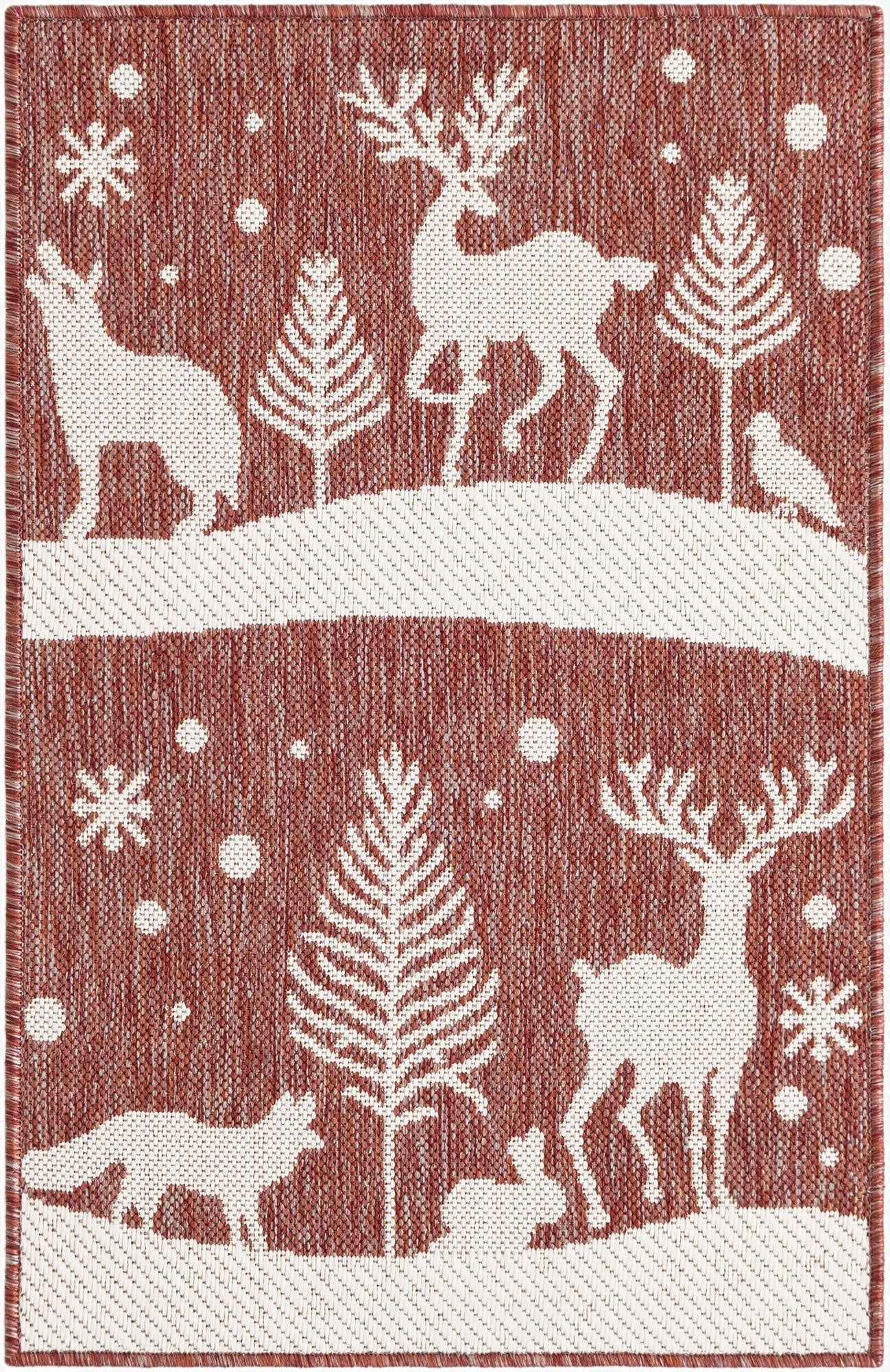  2' x 3'  Washable Holiday Indoor / Outdoor Rug