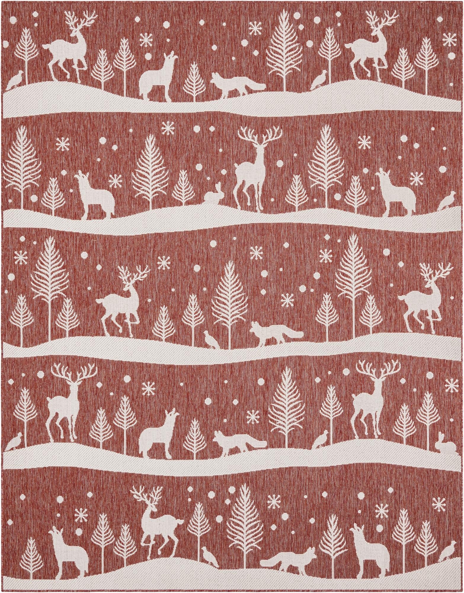  7' 10 x 10'  Washable Holiday Indoor / Outdoor Rug