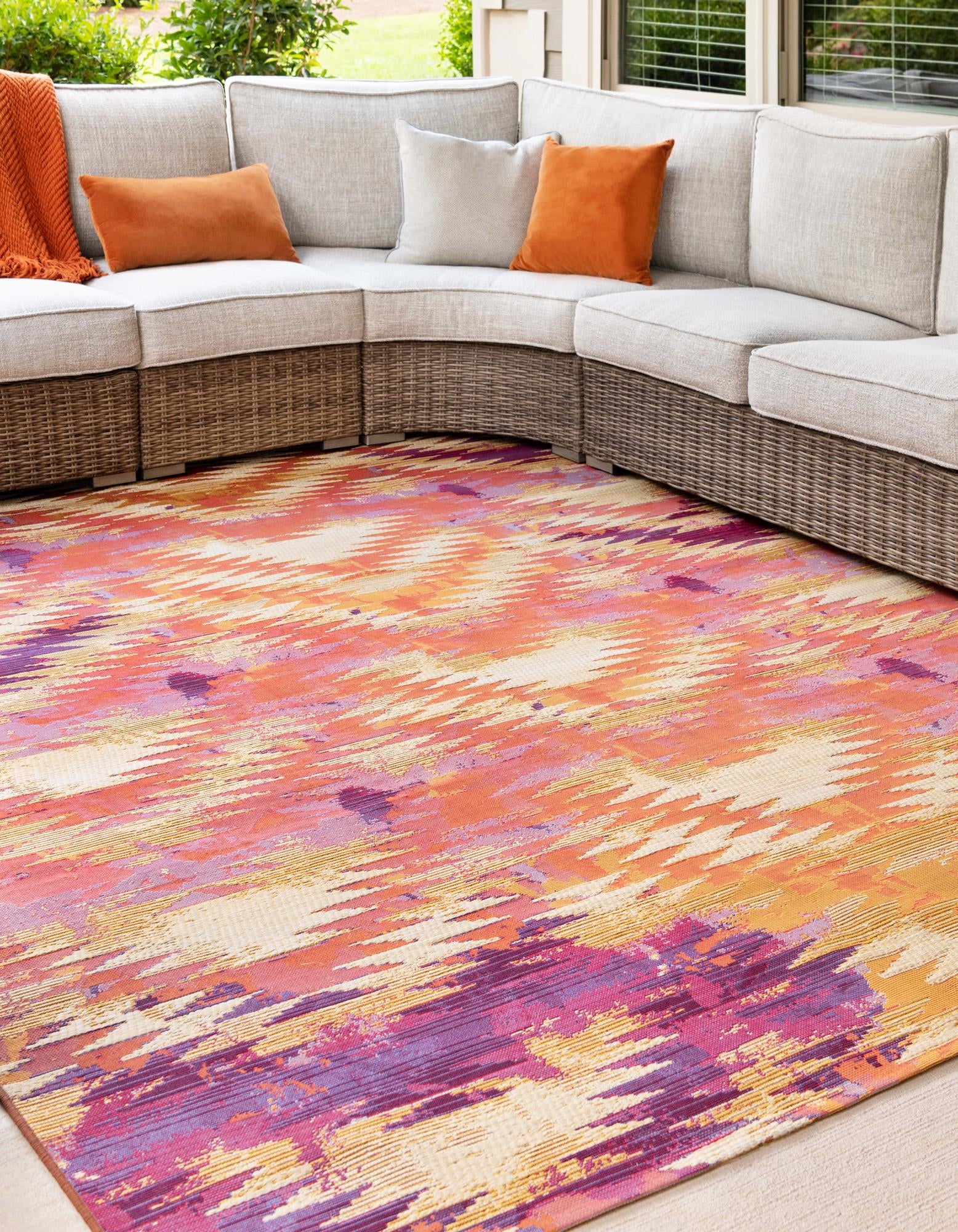 Red 10' x 12' 2 Modern Indoor / Outdoor Rug | Rugs.com