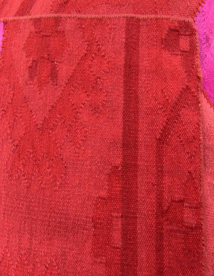 Detail image of  4' 6 x 6' 7  Hand Woven Patchwork Wool Rug