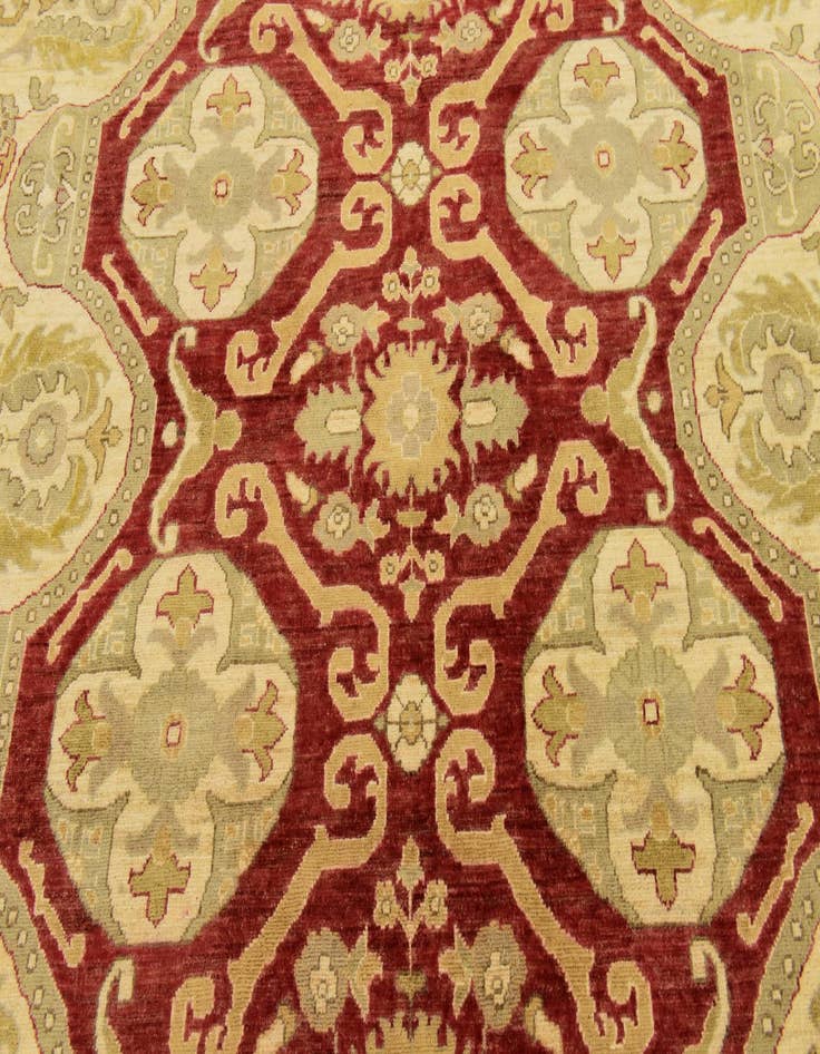 Detail image of  6' 8 x 9' 8  Hand Knotted Peshawar Ziegler Rug