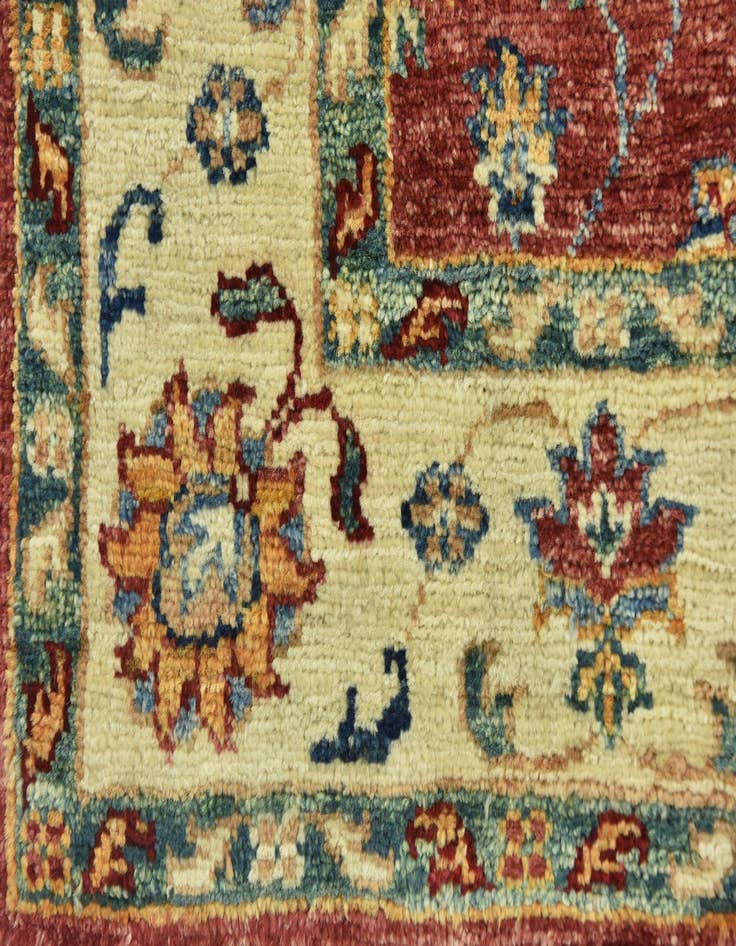 Detail image of  2' 8 x 3' 11  Hand Knotted Peshawar Ziegler Rug