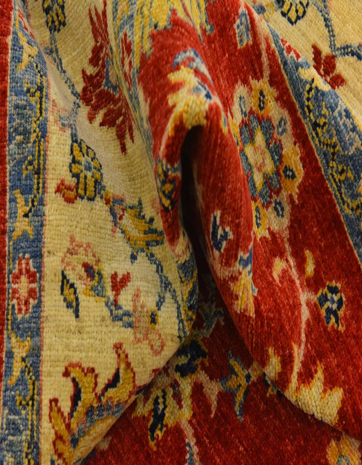 Detail image of  6' 6 x 10' 2  Hand Knotted Peshawar Ziegler Rug