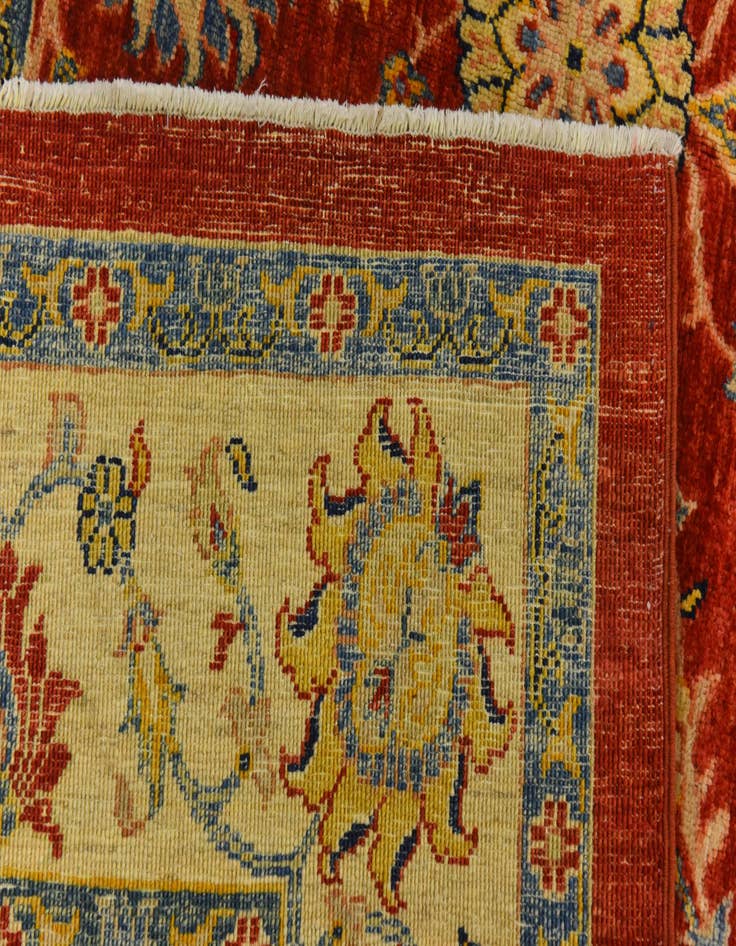 Detail image of  6' 6 x 10' 2  Hand Knotted Peshawar Ziegler Rug