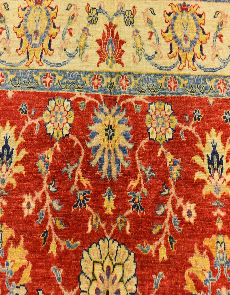 Detail image of  6' 6 x 10' 2  Hand Knotted Peshawar Ziegler Rug