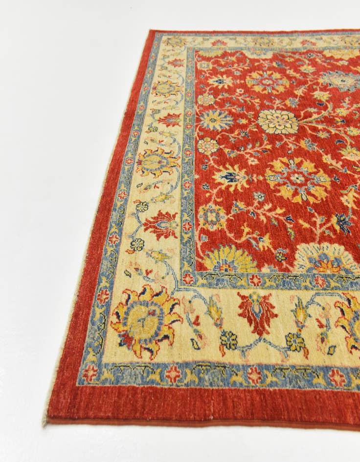 Detail image of  6' 6 x 10' 2  Hand Knotted Peshawar Ziegler Rug