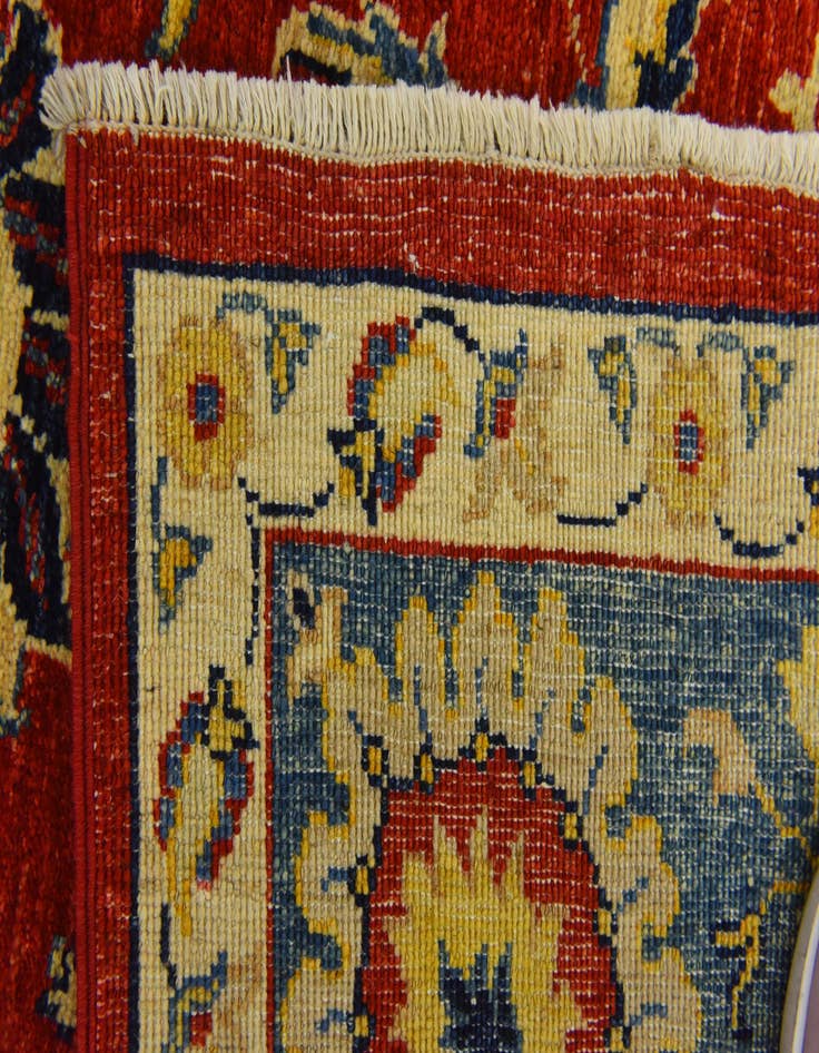 Detail image of  6' 7 x 9' 10  Hand Knotted Peshawar Ziegler Rug