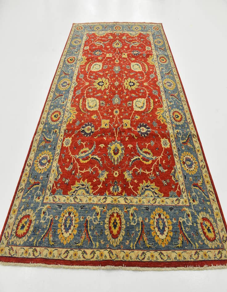 Detail image of  6' 7 x 9' 10  Hand Knotted Peshawar Ziegler Rug