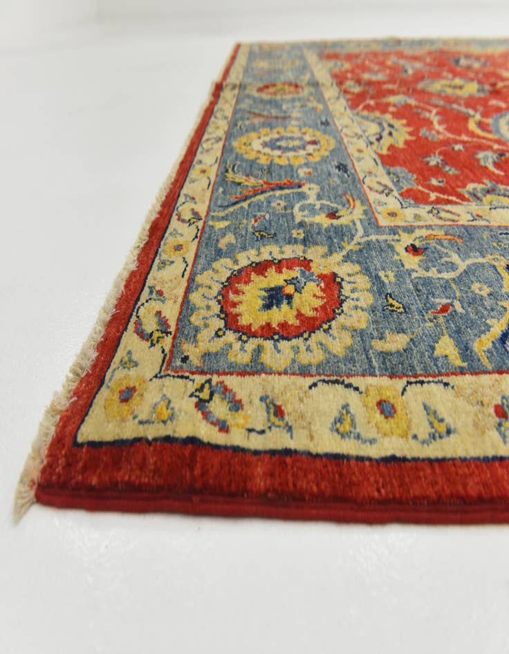 Detail image of  6' 7 x 9' 10  Hand Knotted Peshawar Ziegler Rug