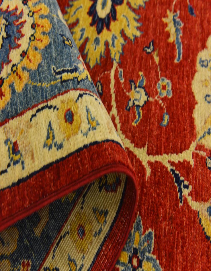 Detail image of  6' 7 x 9' 10  Hand Knotted Peshawar Ziegler Rug
