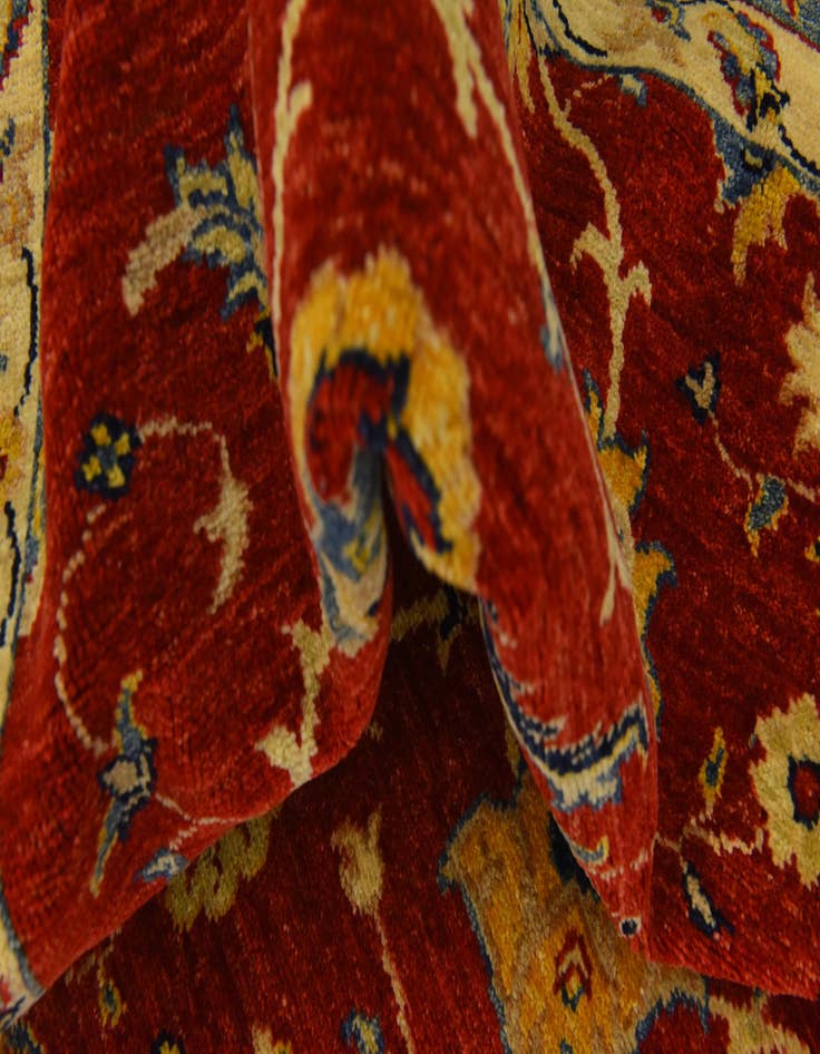 Detail image of  6' 7 x 9' 10  Hand Knotted Peshawar Ziegler Rug