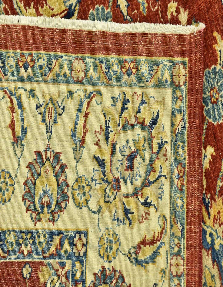 Detail image of  5' 8 x 7' 10  Hand Knotted Peshawar Ziegler Rug