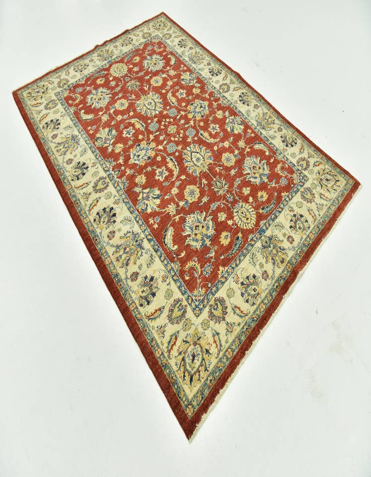 Detail image of  5' 8 x 7' 10  Hand Knotted Peshawar Ziegler Rug