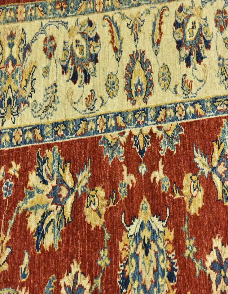 Detail image of  5' 8 x 7' 10  Hand Knotted Peshawar Ziegler Rug