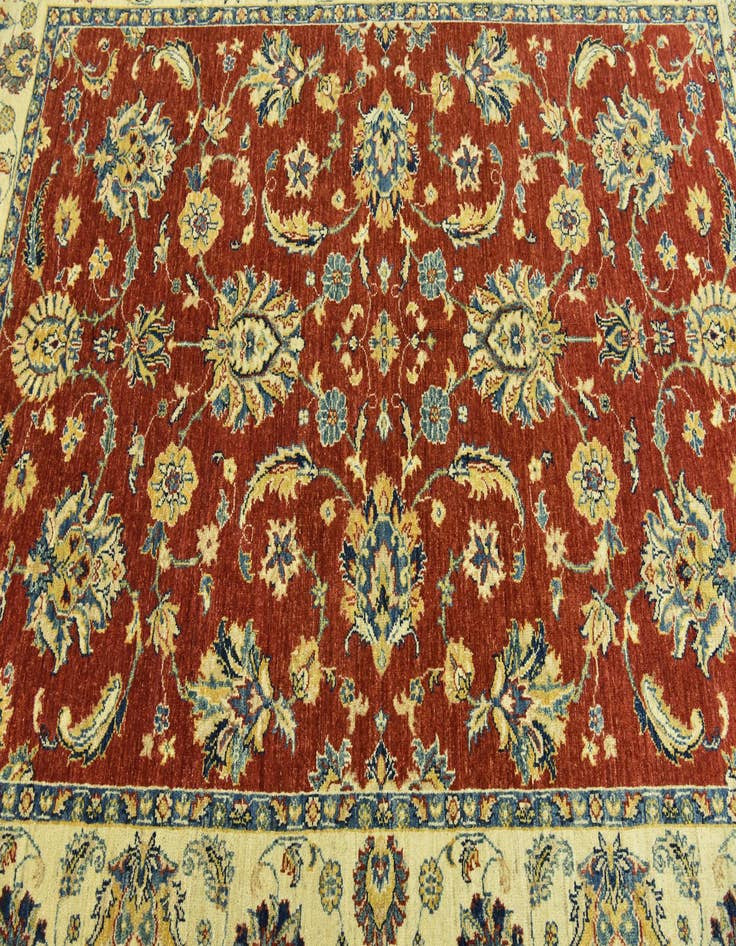 Detail image of  5' 8 x 7' 10  Hand Knotted Peshawar Ziegler Rug