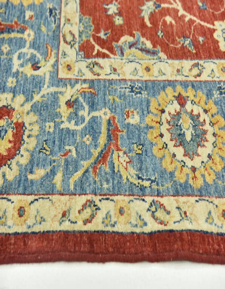 Detail image of  6' 9 x 9' 9  Hand Knotted Peshawar Ziegler Rug