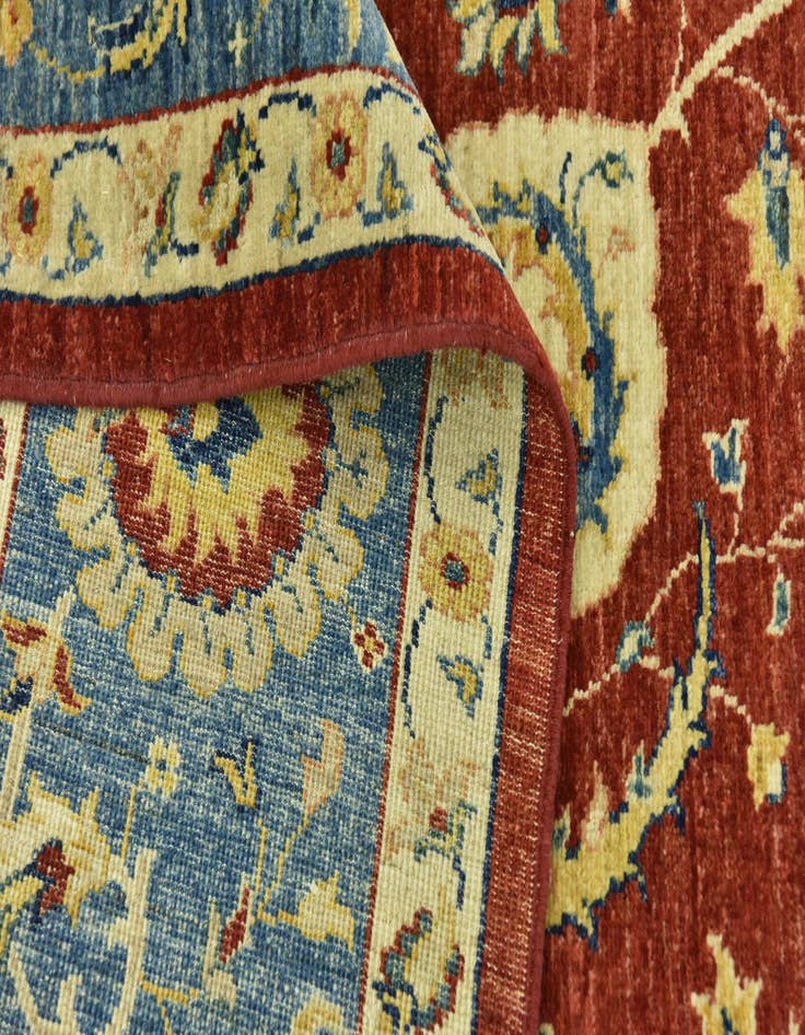 Detail image of  6' 9 x 9' 9  Hand Knotted Peshawar Ziegler Rug