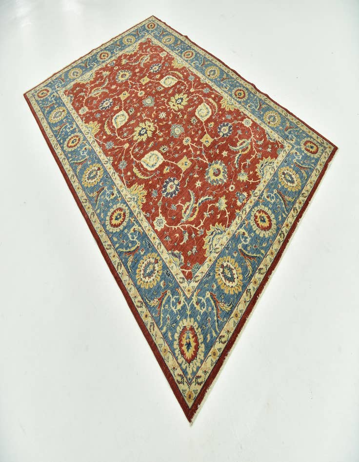 Detail image of  6' 9 x 9' 9  Hand Knotted Peshawar Ziegler Rug