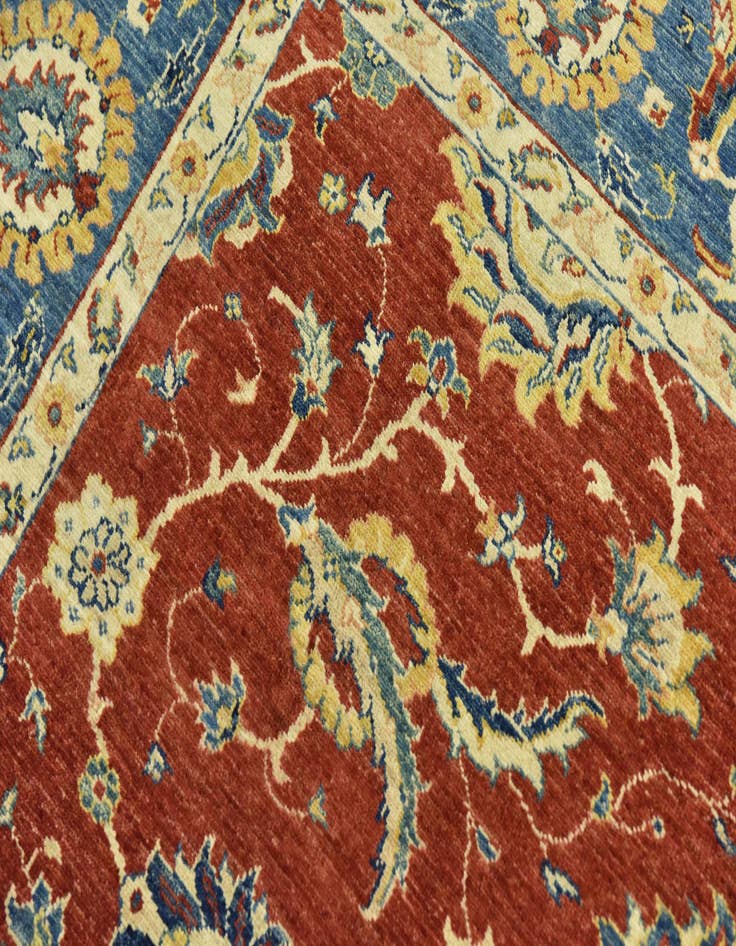 Detail image of  6' 9 x 9' 9  Hand Knotted Peshawar Ziegler Rug