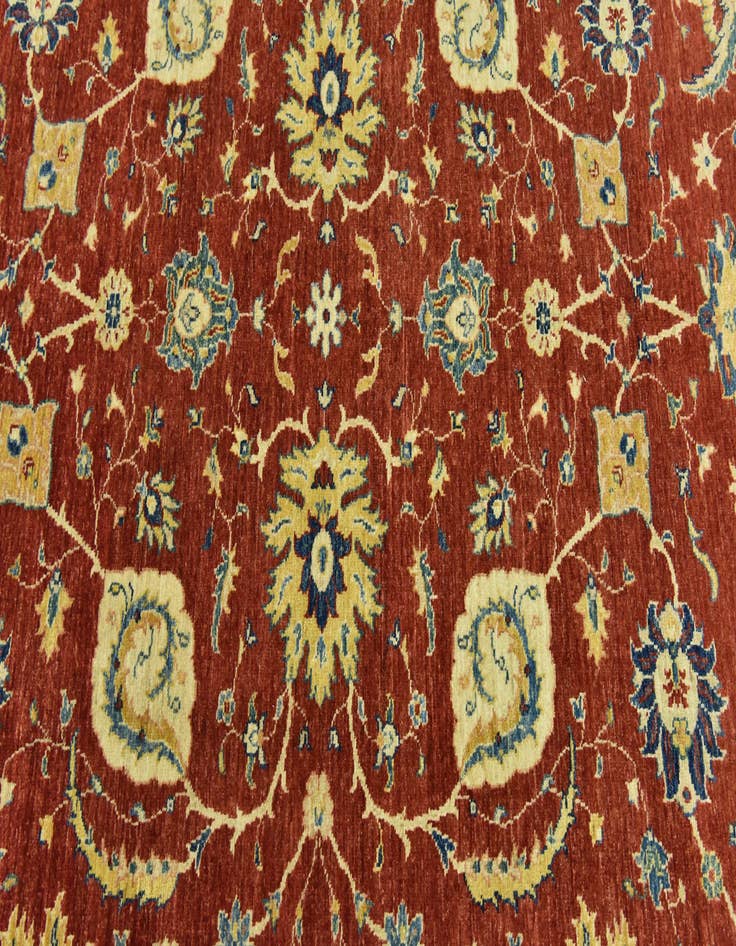 Detail image of  6' 9 x 9' 9  Hand Knotted Peshawar Ziegler Rug