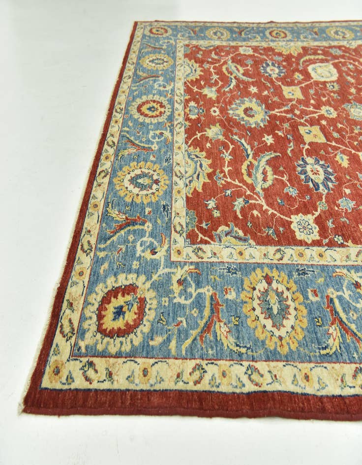 Detail image of  6' 9 x 9' 9  Hand Knotted Peshawar Ziegler Rug