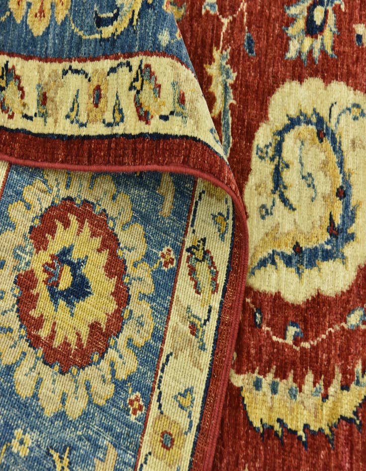 Detail image of  6' 7 x 9' 6  Hand Knotted Peshawar Ziegler Rug