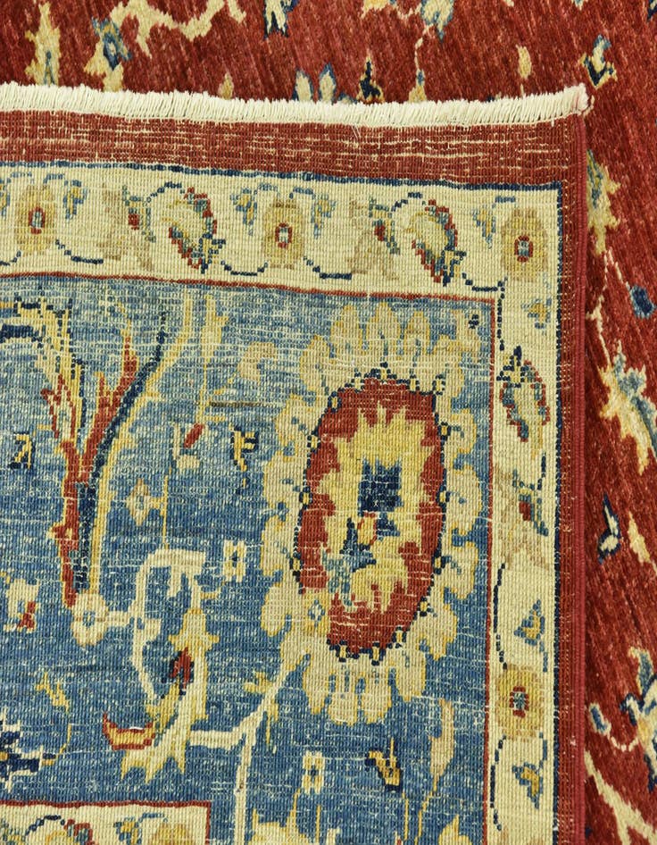 Detail image of  6' 7 x 9' 6  Hand Knotted Peshawar Ziegler Rug