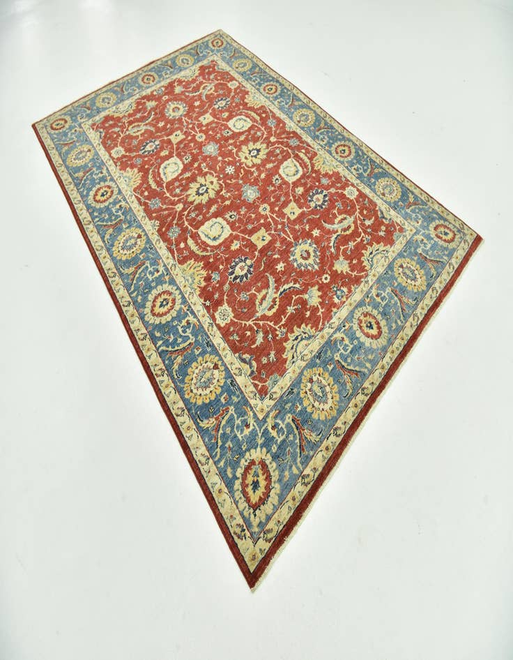 Detail image of  6' 7 x 9' 6  Hand Knotted Peshawar Ziegler Rug