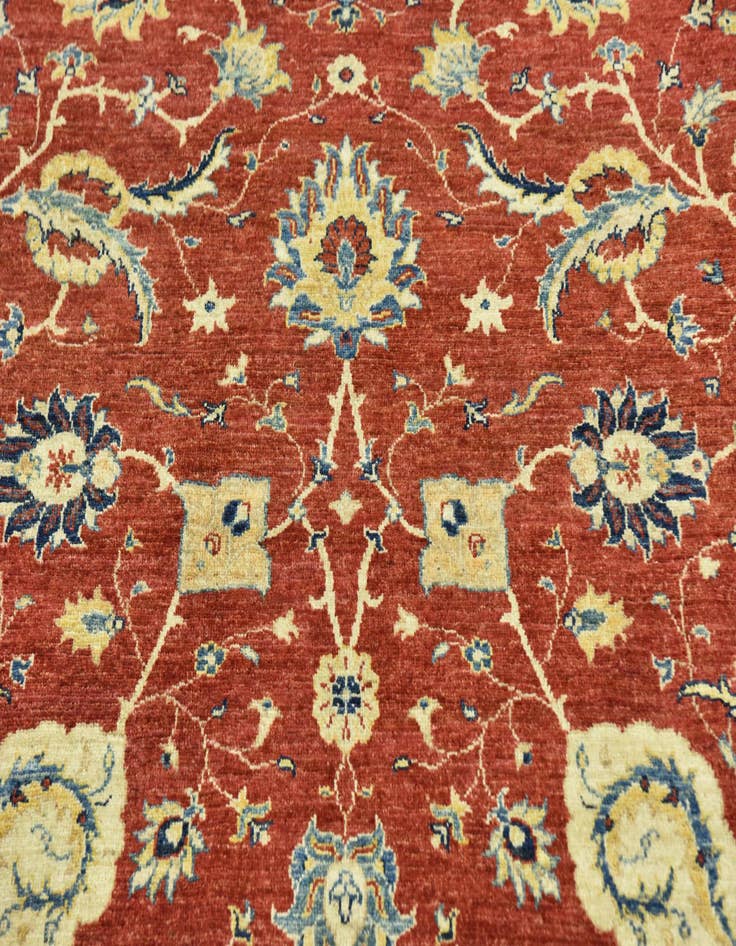 Detail image of  6' 7 x 9' 6  Hand Knotted Peshawar Ziegler Rug