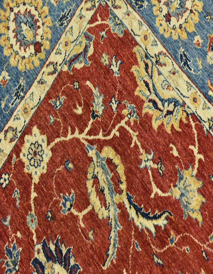 Detail image of  6' 7 x 9' 6  Hand Knotted Peshawar Ziegler Rug