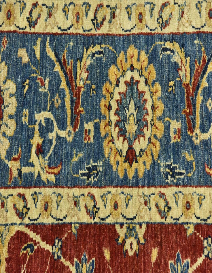 Detail image of  6' 7 x 9' 6  Hand Knotted Peshawar Ziegler Rug