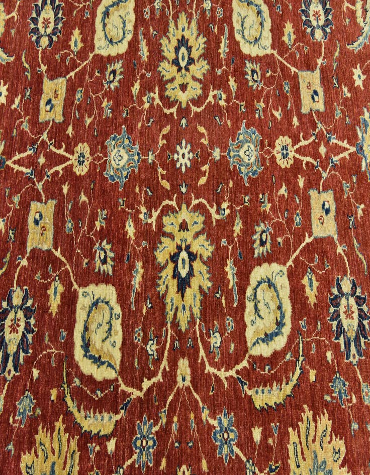 Detail image of  6' 7 x 9' 6  Hand Knotted Peshawar Ziegler Rug