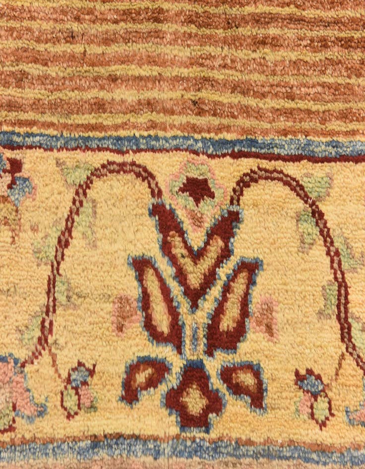 Detail image of  6' 2 x 8' 3  Hand Knotted Peshawar Ziegler Rug
