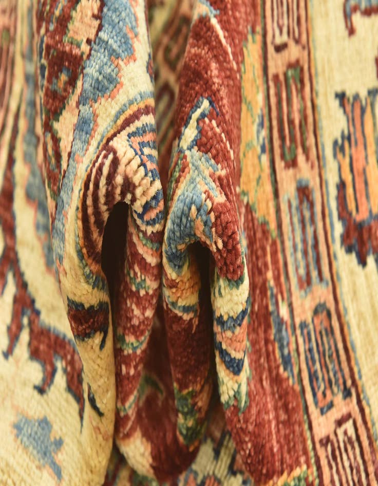 Detail image of  5' 7 x 8'  Hand Knotted Peshawar Ziegler Rug