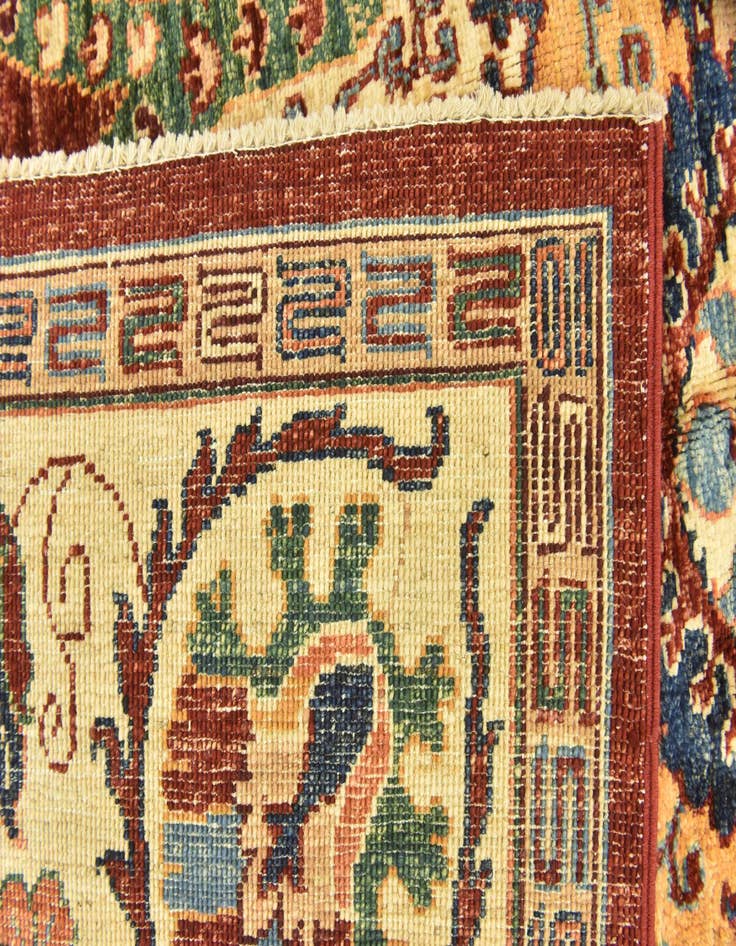 Detail image of  5' 7 x 8'  Hand Knotted Peshawar Ziegler Rug