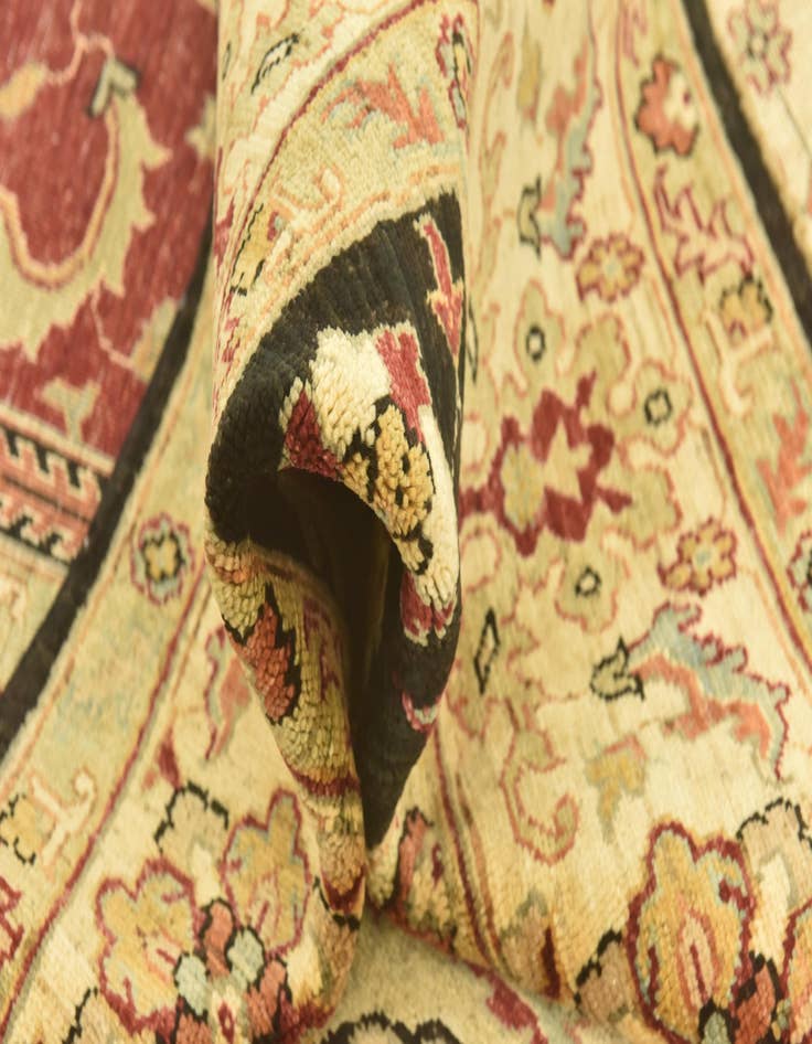 Detail image of  5' 8 x 9' 2  Hand Knotted Peshawar Ziegler Rug