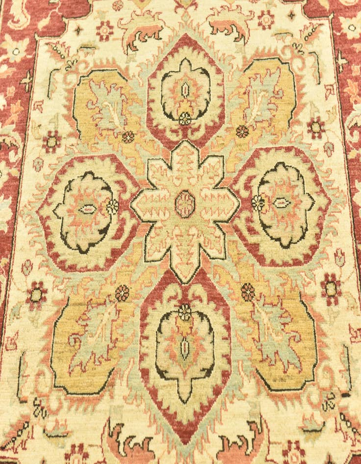 Detail image of  5' 8 x 9' 2  Hand Knotted Peshawar Ziegler Rug