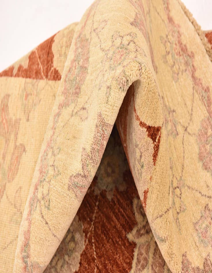 Detail image of  5' 7 x 7' 9  Hand Knotted Peshawar Ziegler Wool Rug