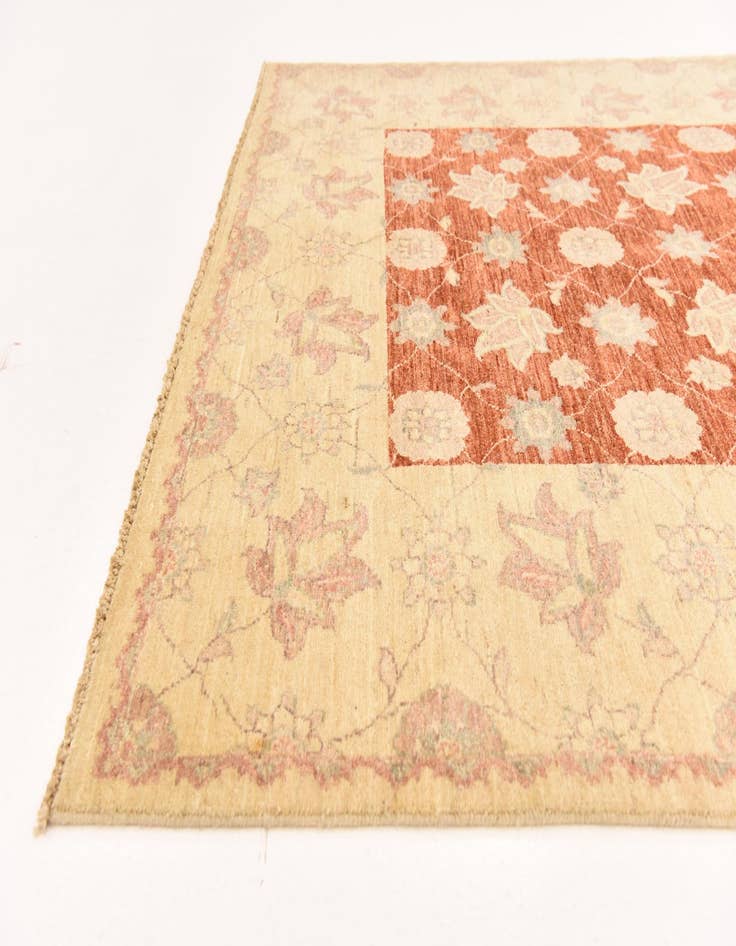 Detail image of  5' 7 x 7' 9  Hand Knotted Peshawar Ziegler Wool Rug