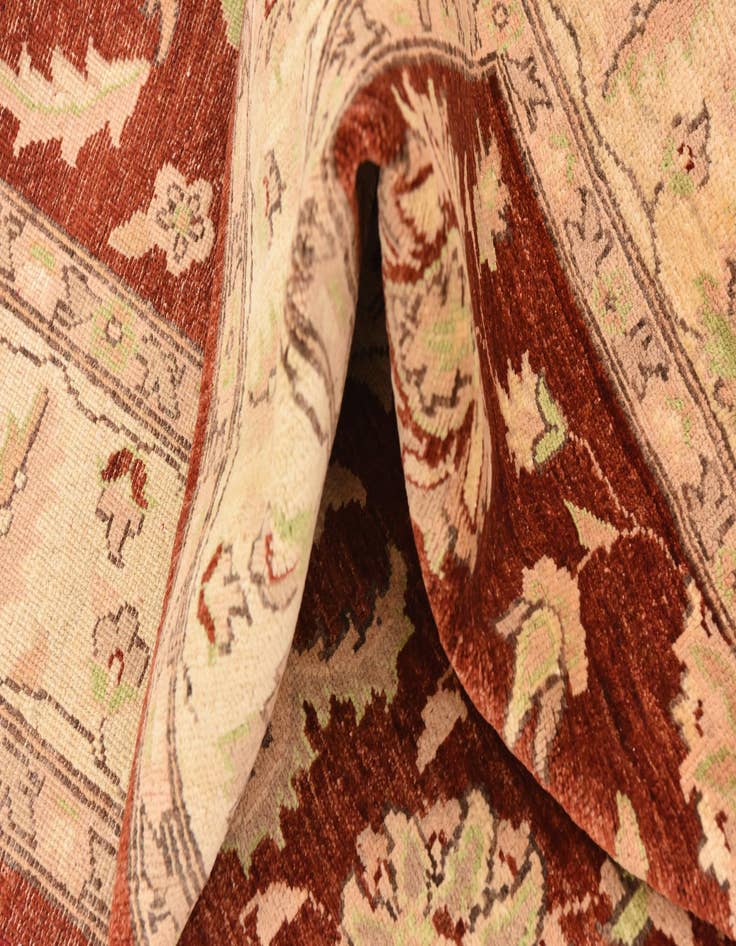 Detail image of  5' 11 x 8' 11  Hand Knotted Peshawar Ziegler Wool Rug