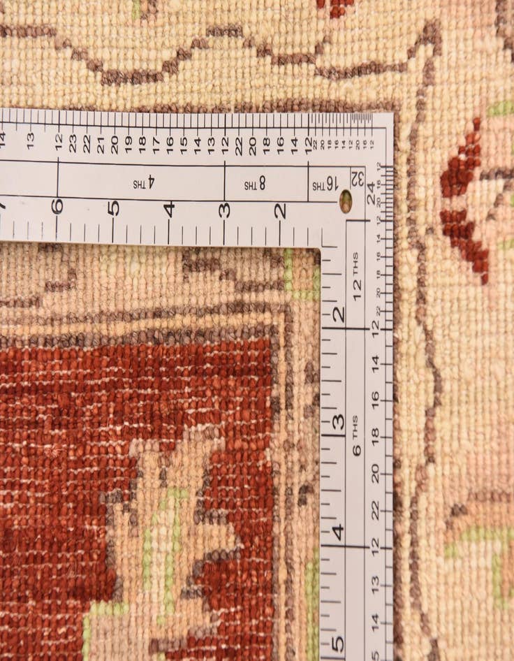 Detail image of  5' 11 x 8' 11  Hand Knotted Peshawar Ziegler Wool Rug