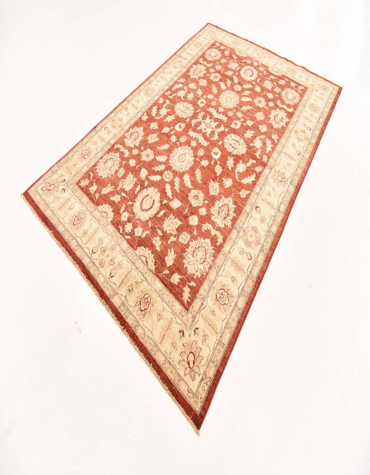 Detail image of  5' 11 x 8' 11  Hand Knotted Peshawar Ziegler Wool Rug